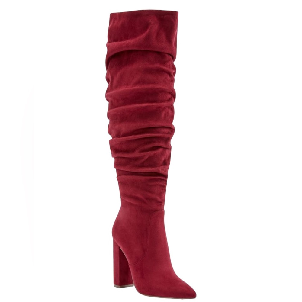 Just Fab Burgundy Life Of The Party Slouchy Over The Knee Boot